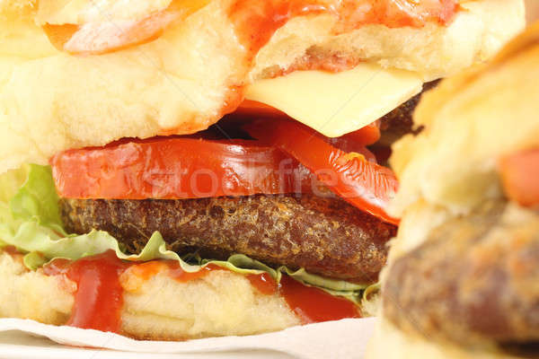 Hamburger santoreggia carne sandwich pomodoro Foto d'archivio © bdspn