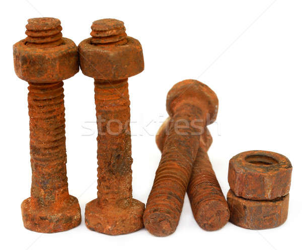 Rusty bolts with nuts Stock photo © bdspn