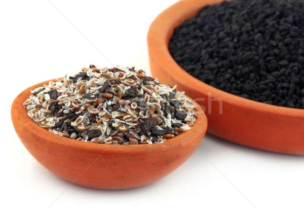 Isabgul, basil seeds and nigella Stock photo © bdspn