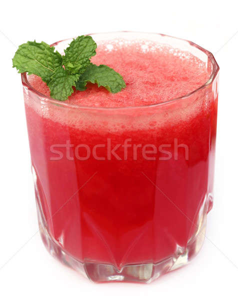 Stock photo: Watermelon juice with mint leaves