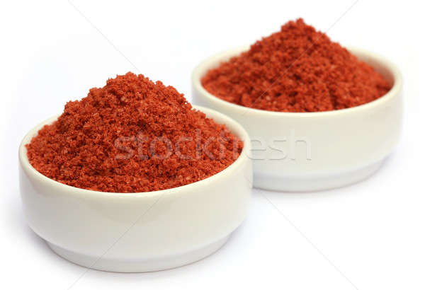 Meststof witte kom voedsel oranje groene Stockfoto © bdspn