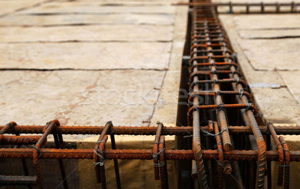 Construction of roof with steel beam Stock photo © bdspn