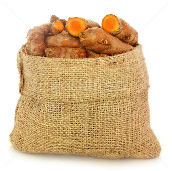 Turmeric in sack bag Stock photo © bdspn