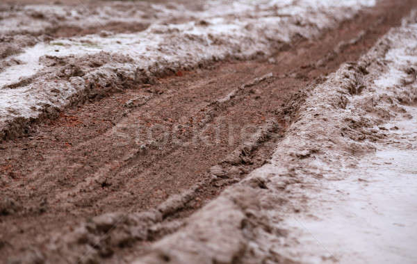 Błotnisty drogowego Bangladesz wody trawy Zdjęcia stock © bdspn