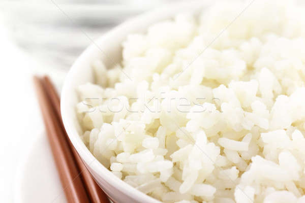 Fresh rice with chopstick Stock photo © bdspn