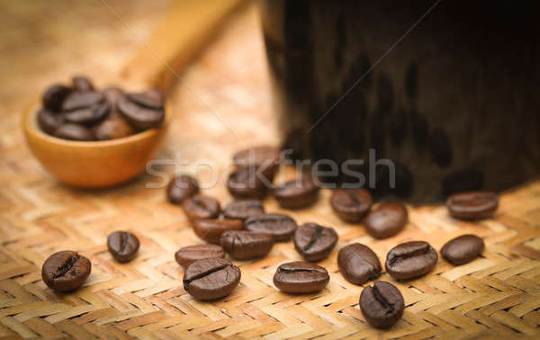 Kawy fasola powierzchnia Kafejka Zdjęcia stock © bdspn