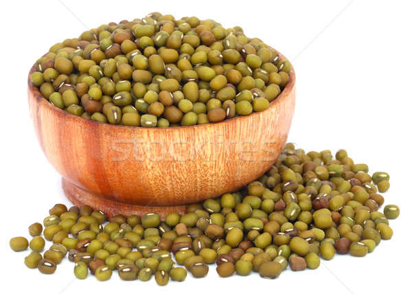 Stock photo: Mung bean in wooden bowl