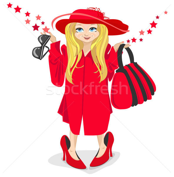 Peu fashionista fille sourire mode fond [[stock_photo]] © bedlovskaya