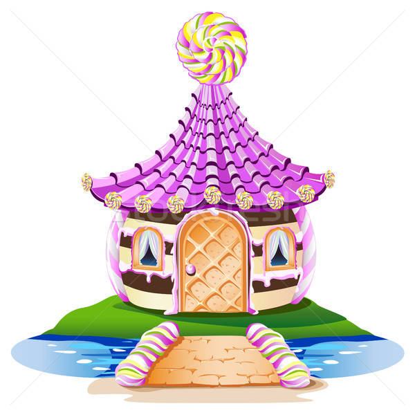 Foto stock: Dulce · pequeño · casa · pirulí · alegre · fondo