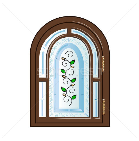Gebrandschilderd glas venster pen schilderij vintage mooie Stockfoto © bedlovskaya