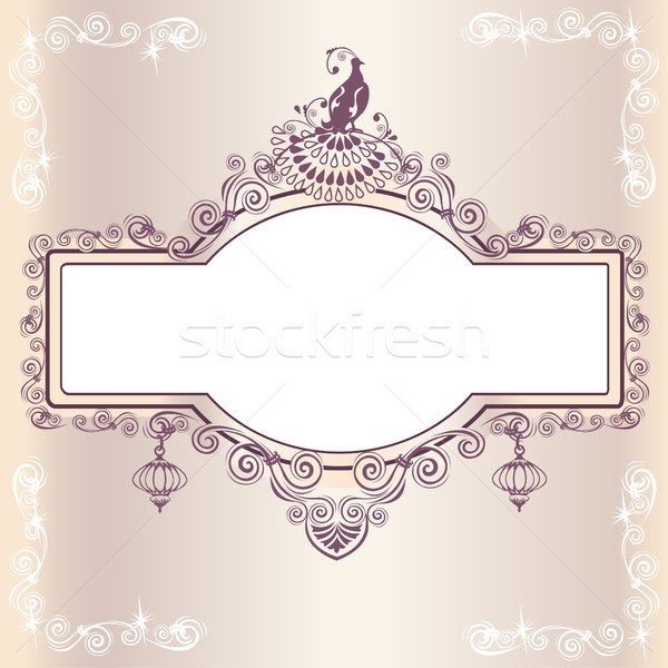 Vintage wedding frame with bird Stock photo © bedlovskaya