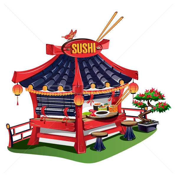 Sushi bar in cartoon style Stock photo © bedlovskaya