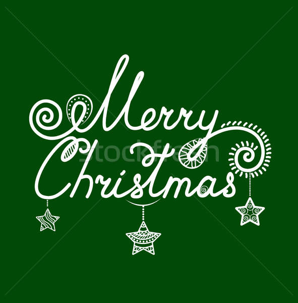 веселый Рождества поздравление каллиграфия фон зима Сток-фото © bedlovskaya