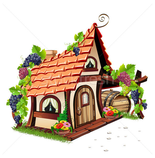 Zână casă fabulos acasă struguri Imagine de stoc © bedlovskaya
