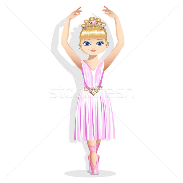 sweet little ballerina in a shiny dress and a beautiful tiara Stock photo © bedlovskaya
