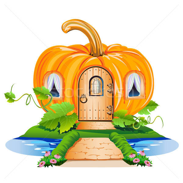 fairy little house made of pumpkin Stock photo © bedlovskaya