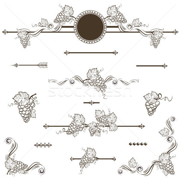 Vintage Элементы страница украшение набор дизайна Сток-фото © bedlovskaya