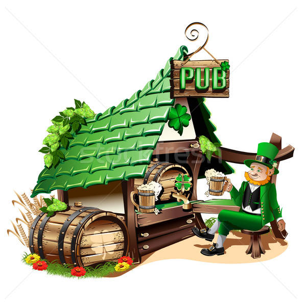 Irish pub  in cartoon style Stock photo © bedlovskaya
