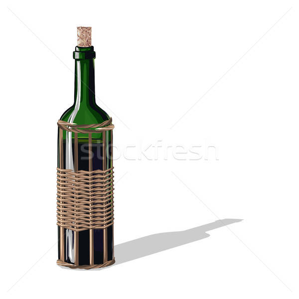 Bottiglia di vino sughero realistico design ristorante bar Foto d'archivio © bedlovskaya