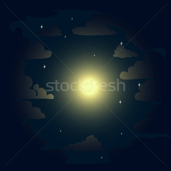 Night starry sky with clouds Stock photo © bedlovskaya