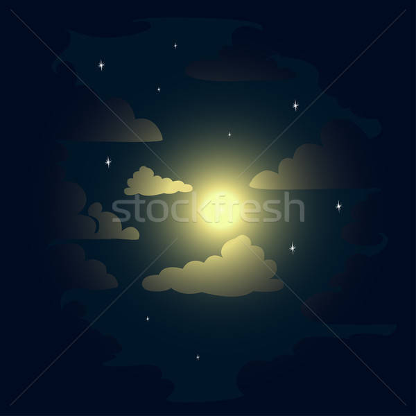 Zdjęcia stock: Noc · chmury · niebo · tekstury · sztuki