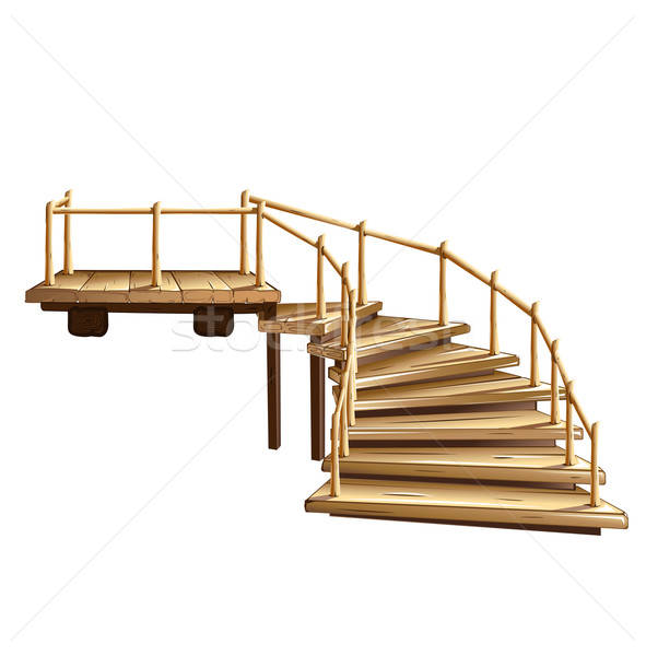 wooden spiral staircase  Stock photo © bedlovskaya