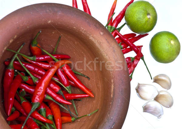 Chili limone aglio ingrediente cottura alimentare Foto d'archivio © beemanja