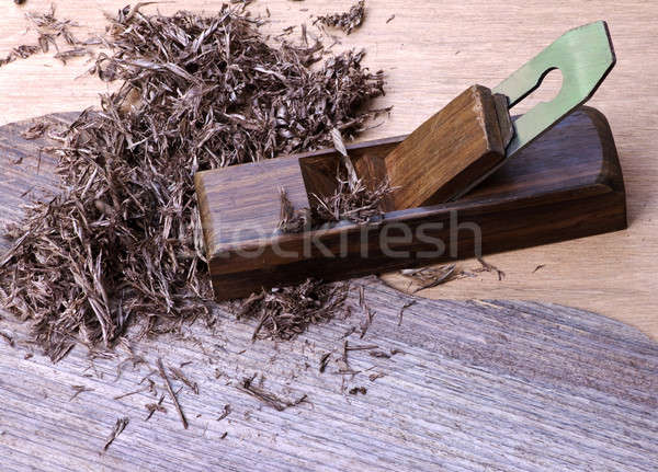 wood plane and shavings Stock photo © beemanja