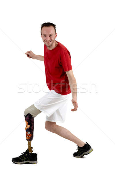 Mężczyzna limb szczęśliwy pozytywny Zdjęcia stock © belahoche