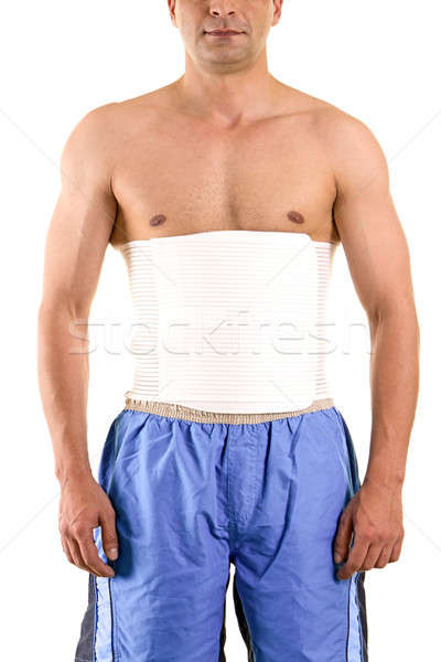 Shirtless Mann tragen Unterstützung Kern Studio Stock foto © belahoche