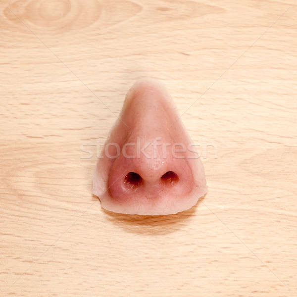 Kunstmatig neus geïsoleerd houten silicone prothese Stockfoto © belahoche