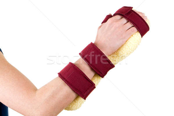 Person Wearing Cushioned Brace on Hand and Wrist Stock photo © belahoche