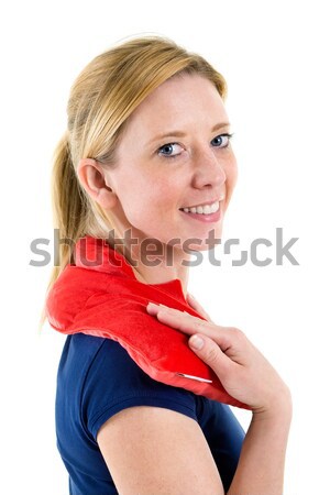 Woman Relaxing with Hot Cold Pack on Shoulders Stock photo © belahoche