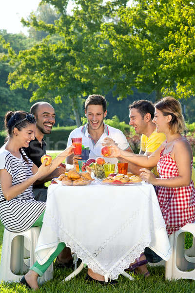 Group of multiethnic friends Stock photo © belahoche