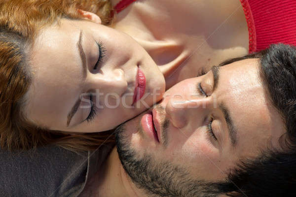 Aantrekkelijk slapen hoofd portret Stockfoto © belahoche
