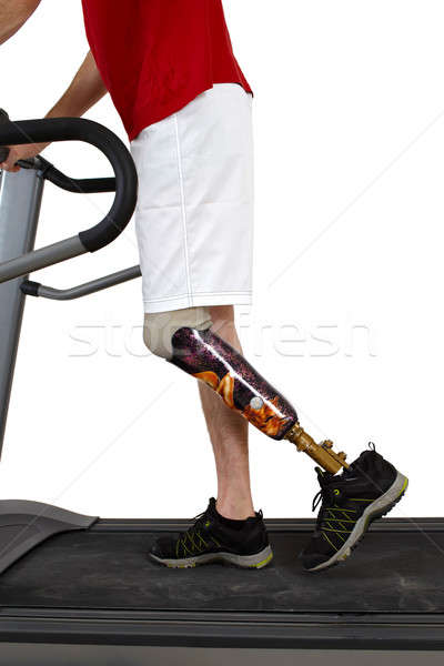 Male prosthesis wearer undergoing rehabilitation Stock photo © belahoche