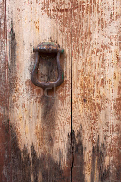 Stock photo: Old massive door, close-up 