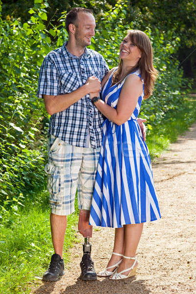 Happy attractive couple in love Stock photo © belahoche