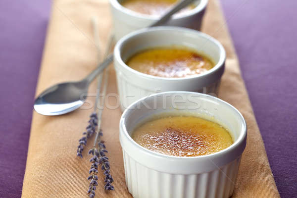 Crème brulee with lavender Stock photo © belahoche