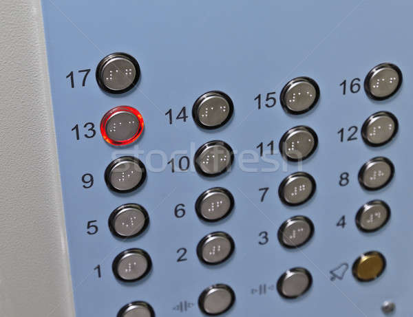 Lift irányítópanel fókusz padló gomb iroda Stock fotó © Belyaevskiy