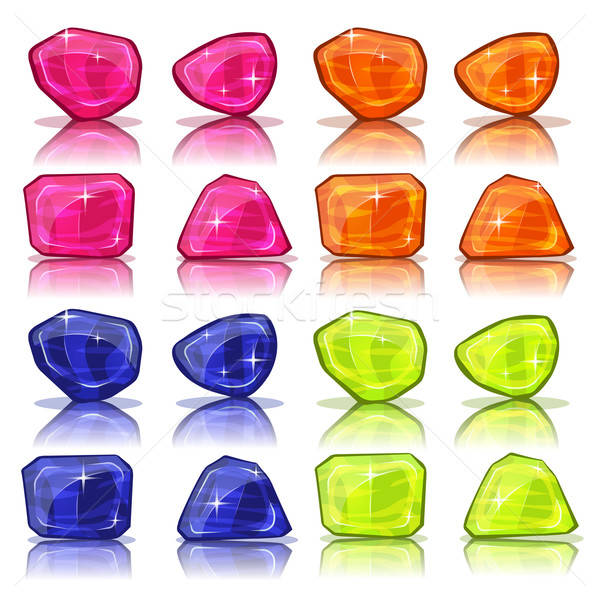Cartoon Gems And Jewels Icons Set Stock photo © benchart