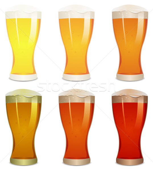 Lager, Amber And Stout Beers Set Stock photo © benchart