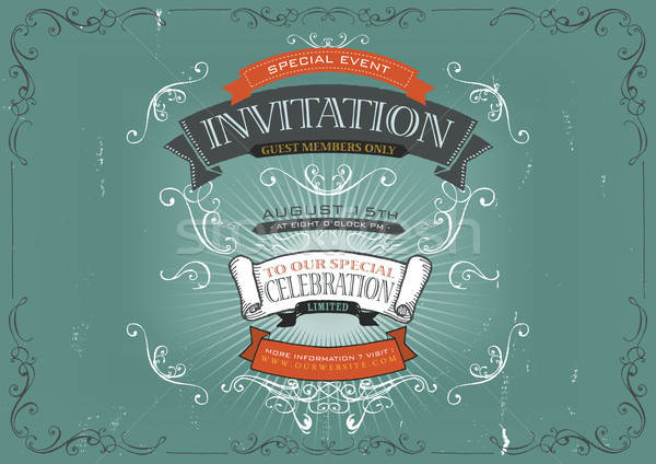 Vintage Invitation Poster Background Stock photo © benchart