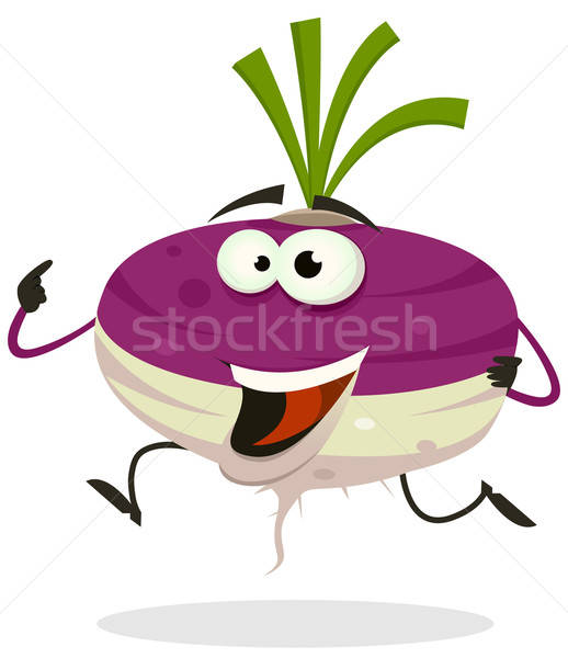 Cartoon Happy Turnip Character Running Stock photo © benchart