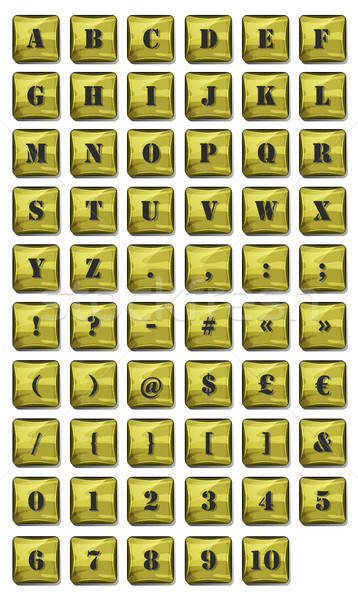 Trecut set militar semne ilustrare alfabet Imagine de stoc © benchart
