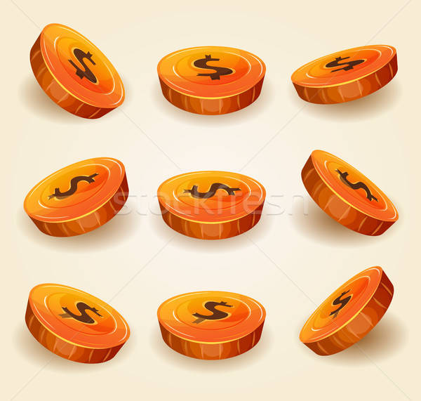 Dollar Coins Set For Game Ui Stock photo © benchart