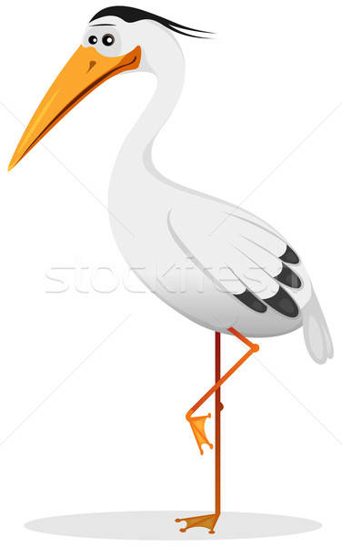 Stock photo: Cartoon Heron Bird