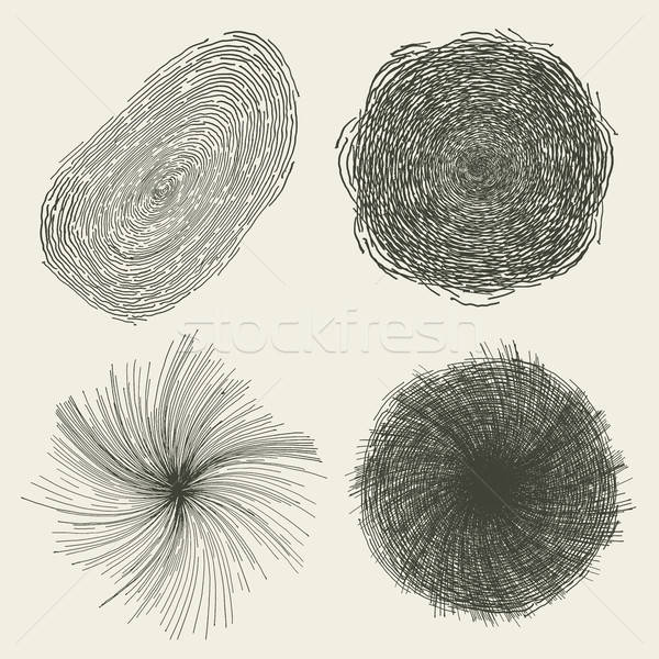 Abstract Hand Drawn Circles, Splashes And Shapes Stock photo © benchart