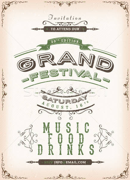Vintage Festival Poster Background Stock photo © benchart