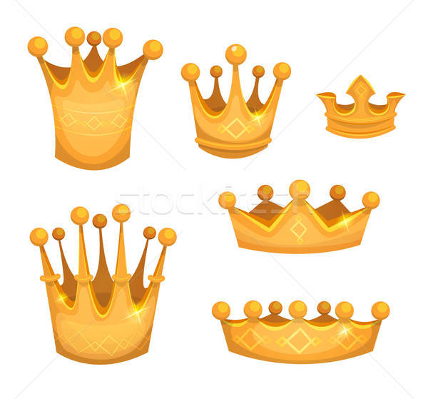 Royal Golden Crowns For Kings Or Game Ui Stock photo © benchart